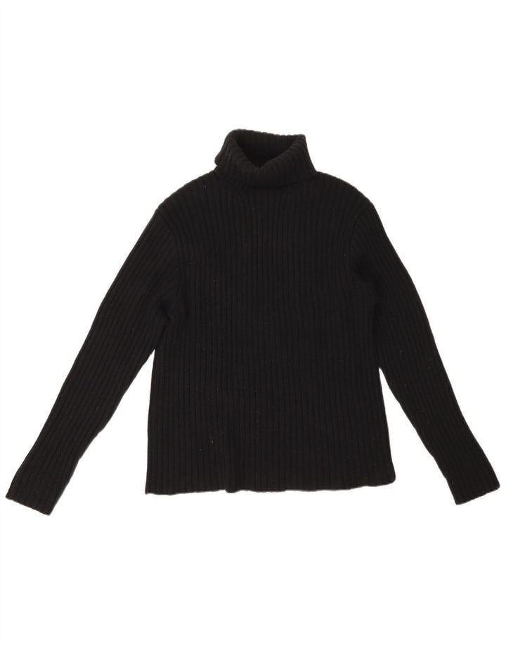 POLO RALPH LAUREN Damski sweter z golfem UK 16, duży, czarny, wełniany