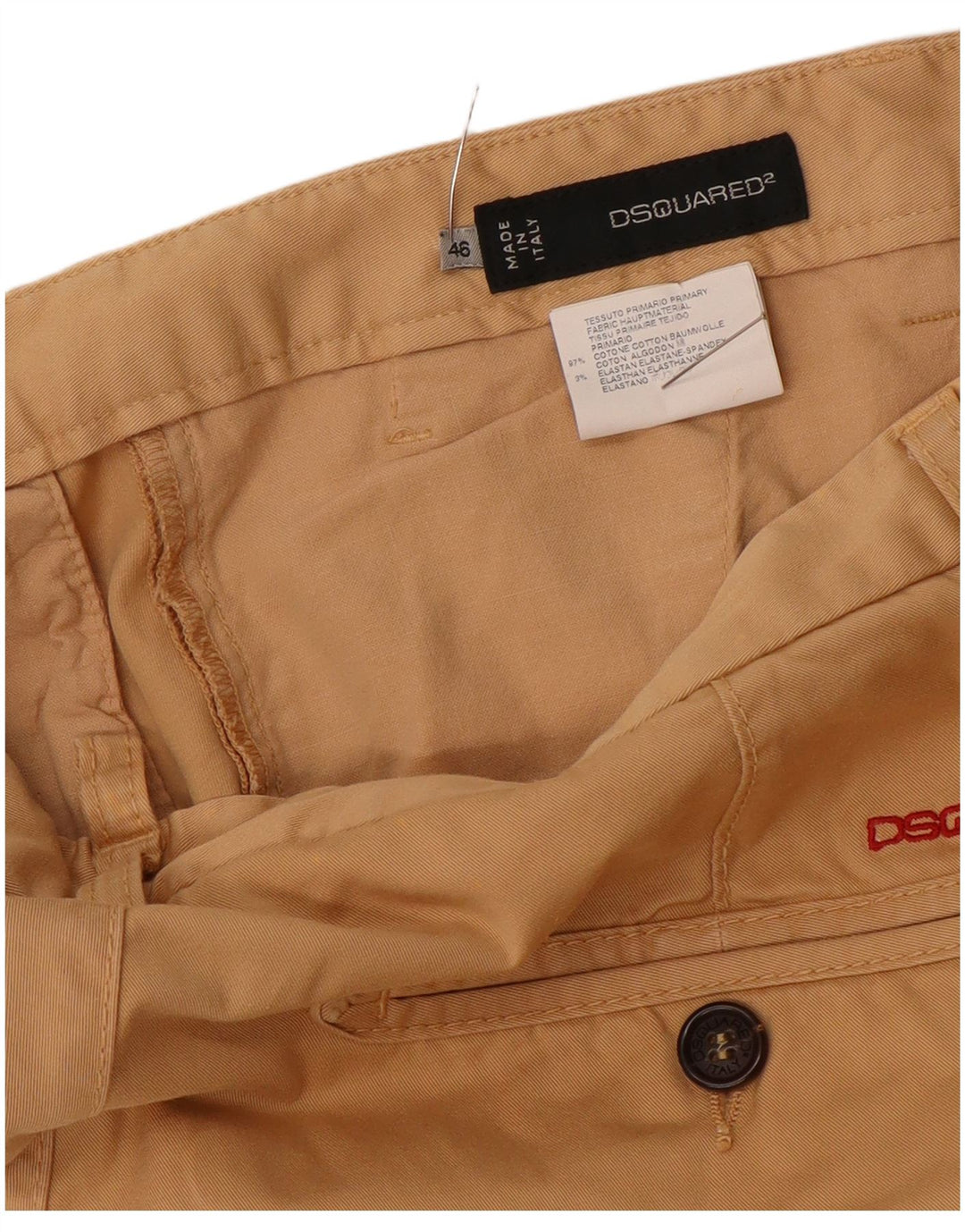 Spodnie Chino damskie Dsquared2 IT 46 Large W32 L32 Beżowa bawełna