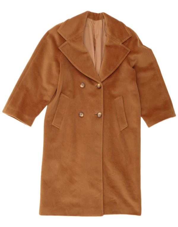 Vintage damski płaszcz oversize z podwójnymi piersiami UK 10 Small Beige