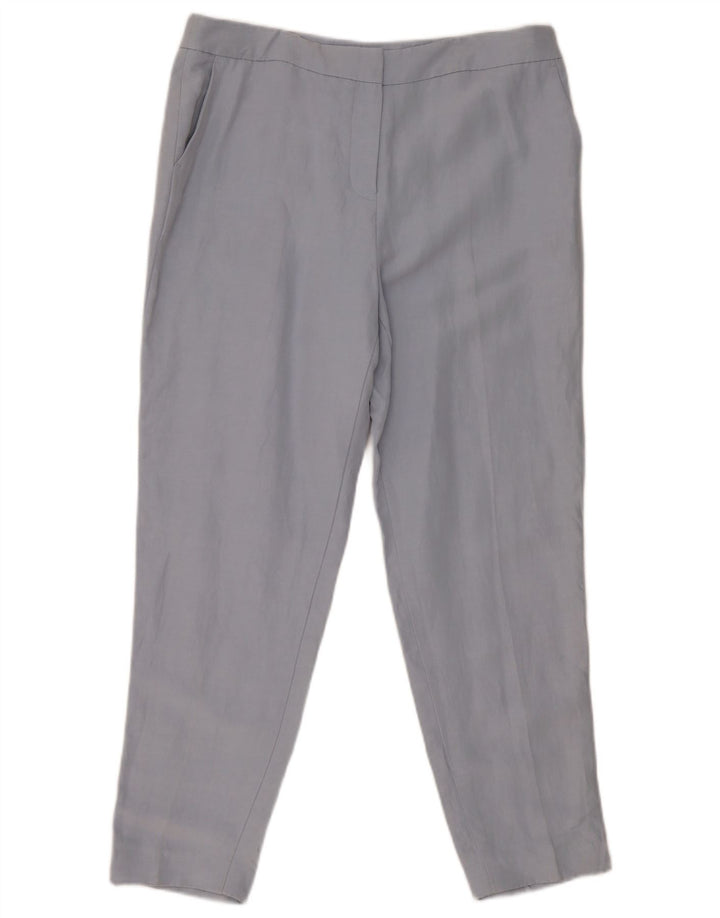 Damskie zwężane spodnie Chino z wysokim stanem HOBBS UK 14 Large W34 L28 Niebieskie