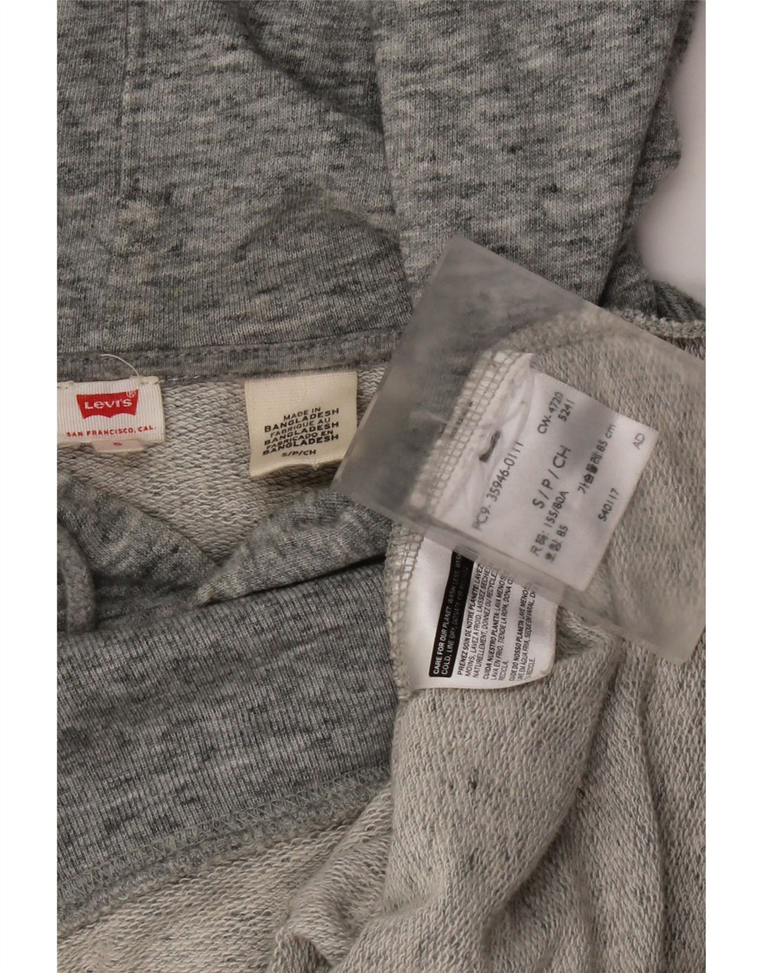 Damska bluza z kapturem Levi's z grafiką, oversize UK 10, mała, szara, nakrapiana