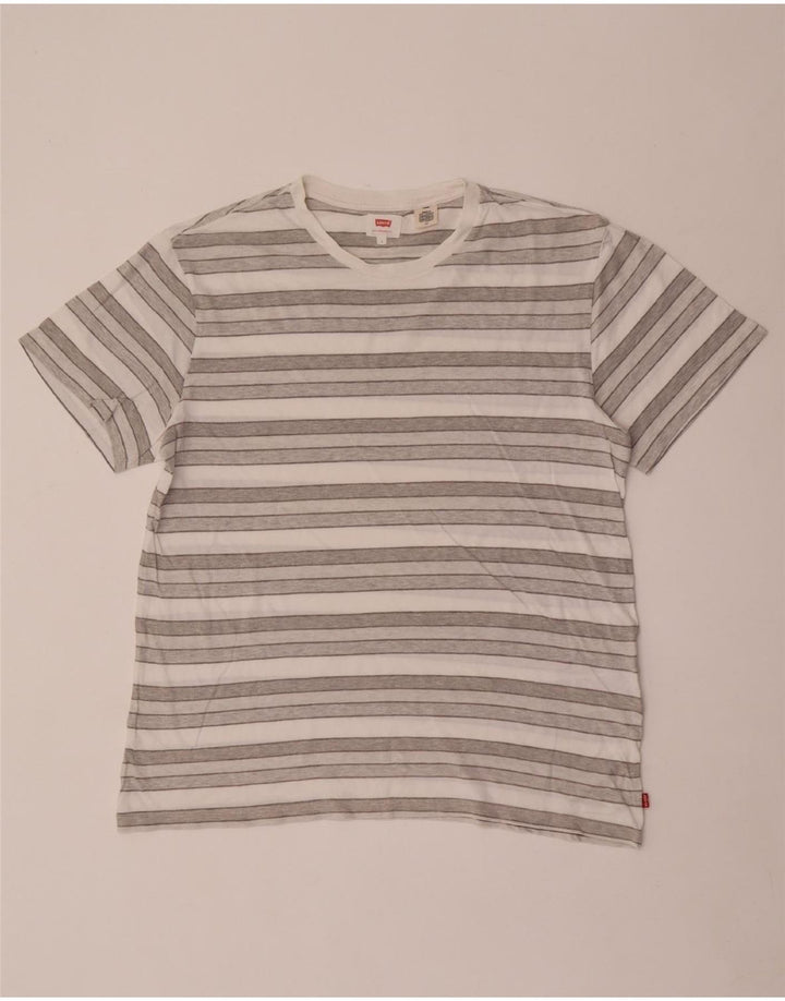 Męski t-shirt Levi's, duży, szary, bawełniany w paski