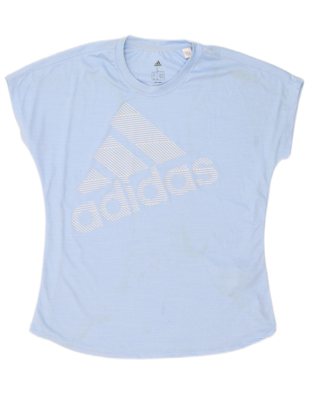 Damska koszulka z grafiką Adidas Top UK 16/18 Duży niebieski poliester