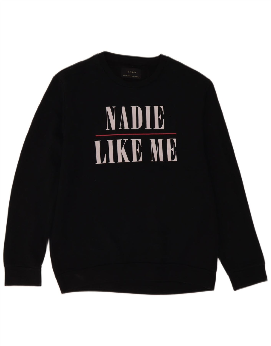 Męski sweter z grafiką Zara, duży, czarny