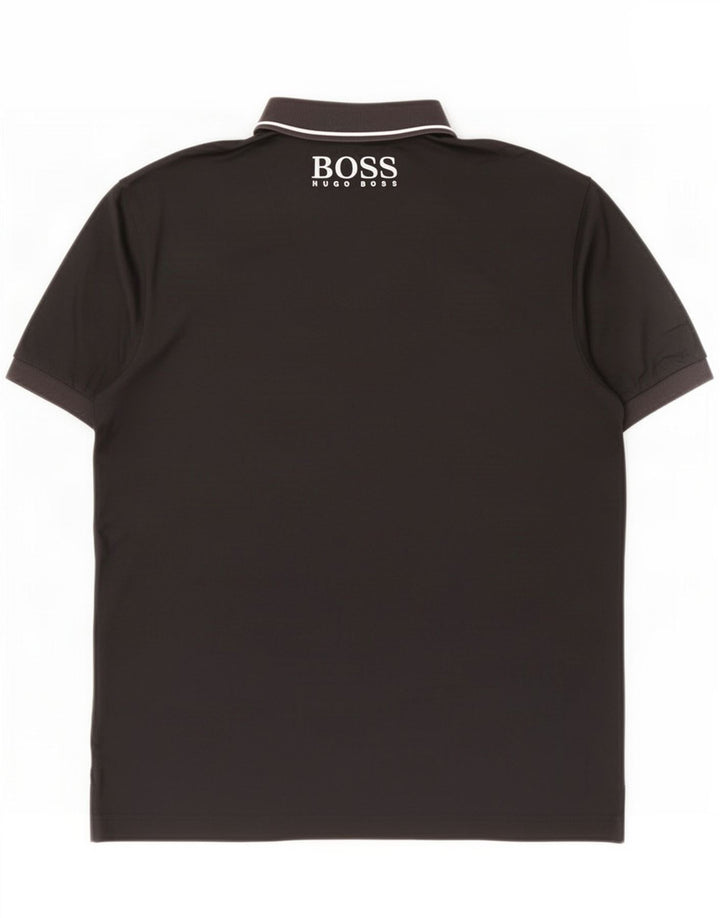 Męska koszulka polo Hugo Boss z grafiką, w średnim kolorze czarnym