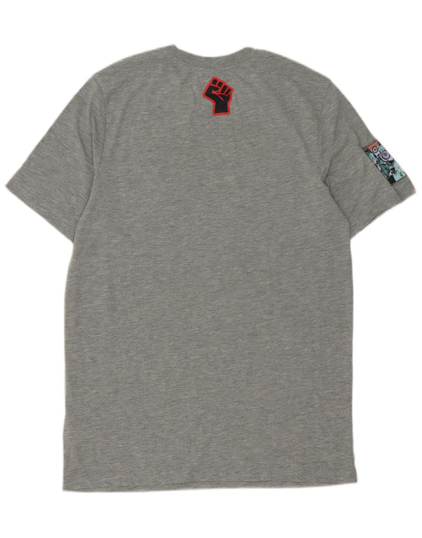 Męski T-shirt z grafiką Nike Dri Fit, średni szary poliester