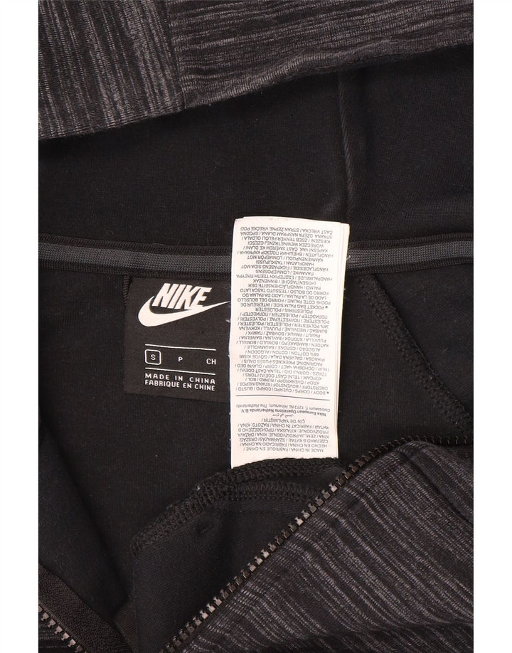 Męski sweter z kapturem i zamkiem błyskawicznym Nike, mały, szary, z bawełny w cętki