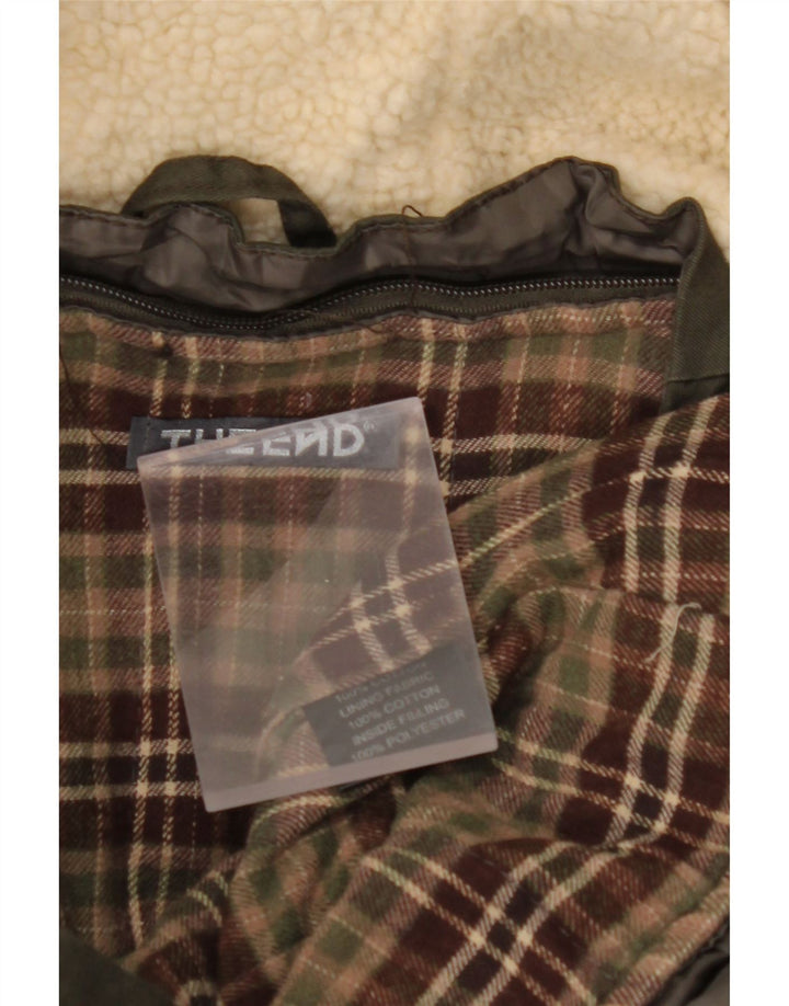 Męska kurtka parka z kapturem VINTAGE UK 40, duża, bawełniana khaki