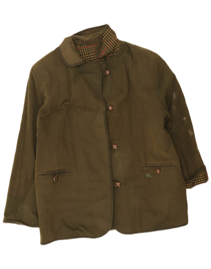 Męska dwustronna kurtka Burberrys UK 40, duża, bawełniana khaki