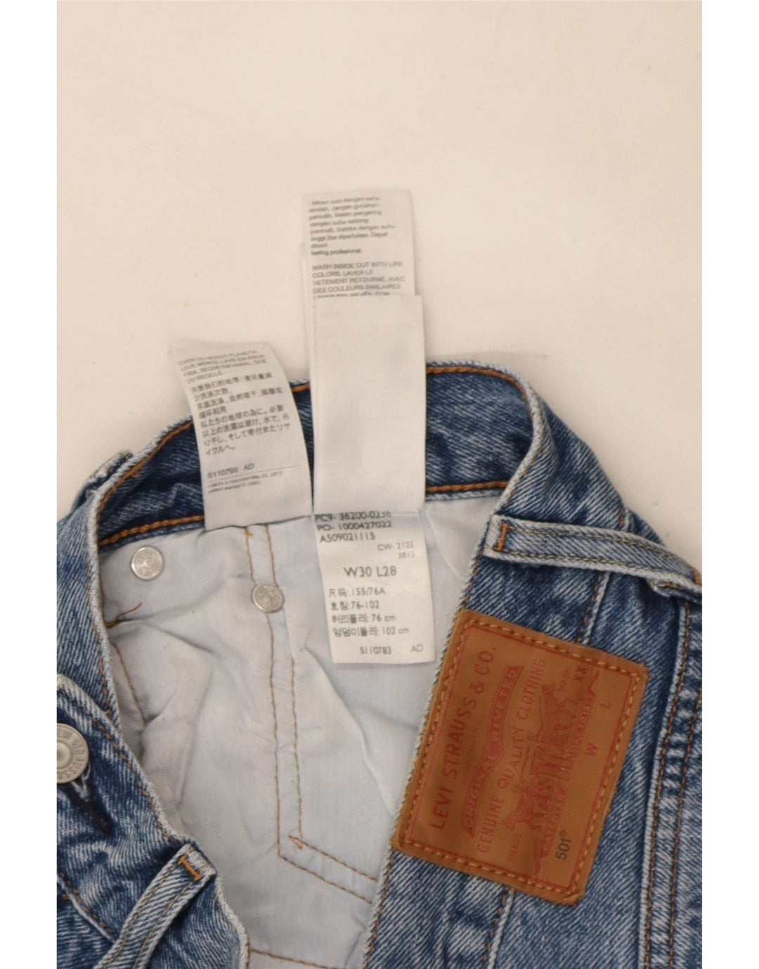 Męskie jeansy Levi's 501 Straight W30 L28 Niebieskie bawełniane