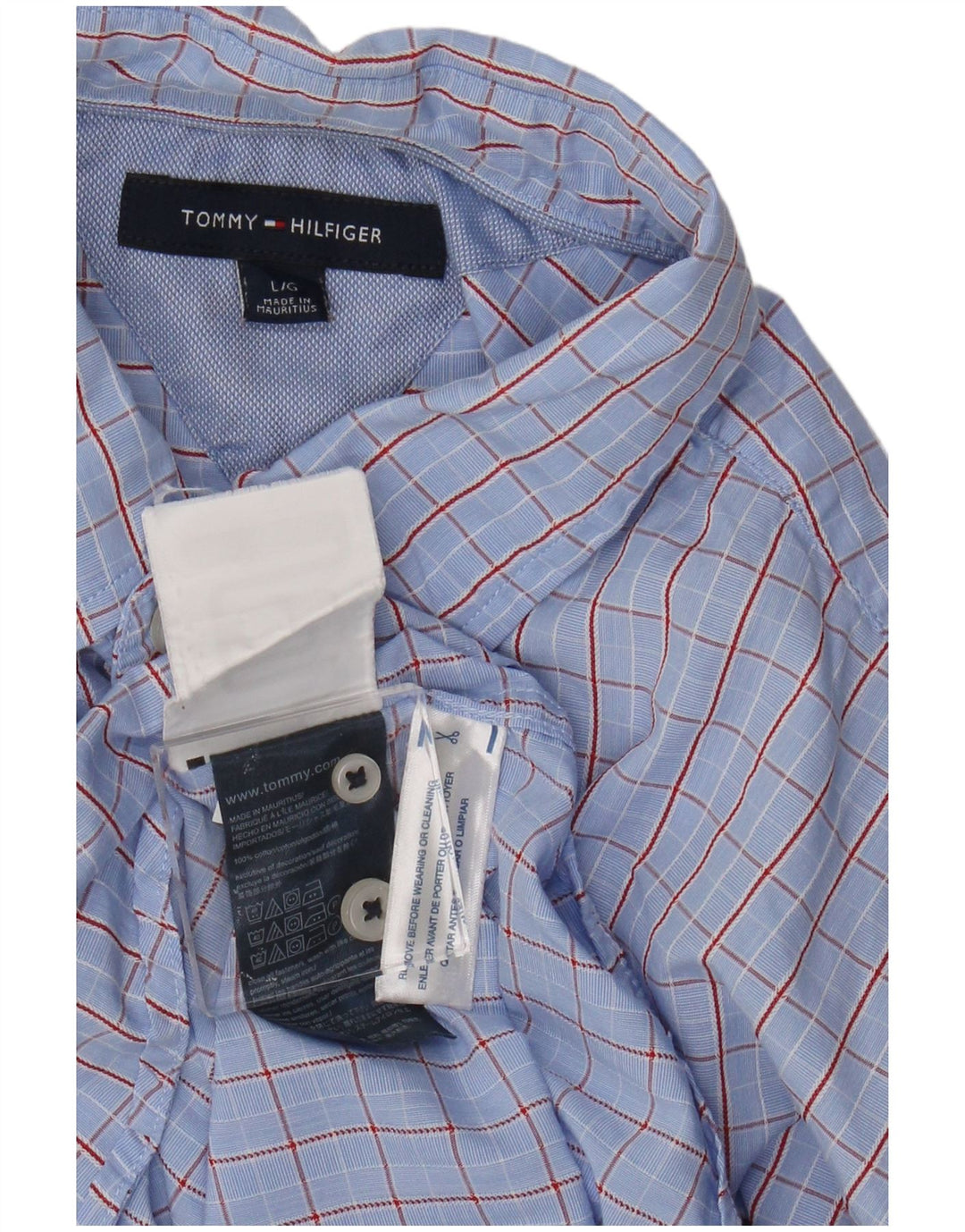 Koszula męska Tommy Hilfiger, duża, niebieska, bawełniana krata