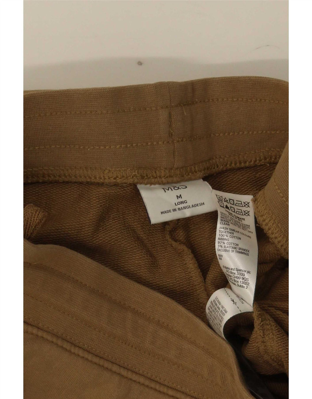 Męskie spodnie dresowe Marks & Spencer, średniobrązowe, bawełniane