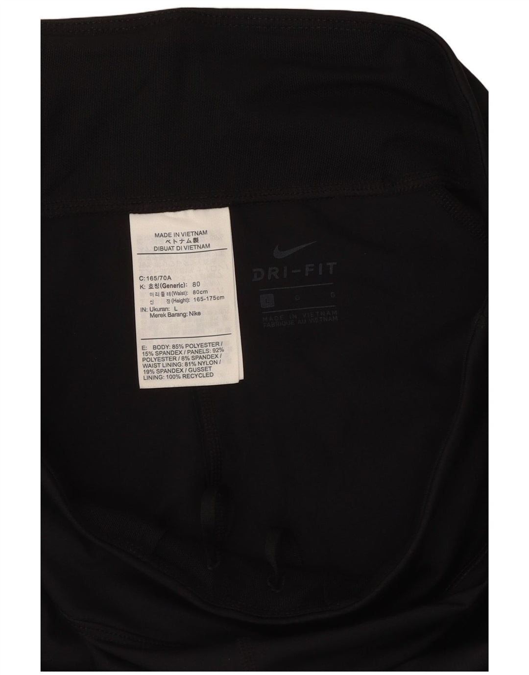 Damskie legginsy NIKE Dri Fit UK 16, duże, czarne, poliestrowe