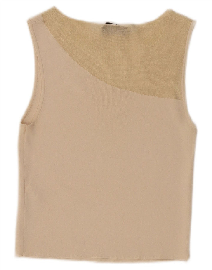 Damski krótki top Zara UK 8 Small Beżowy nylon