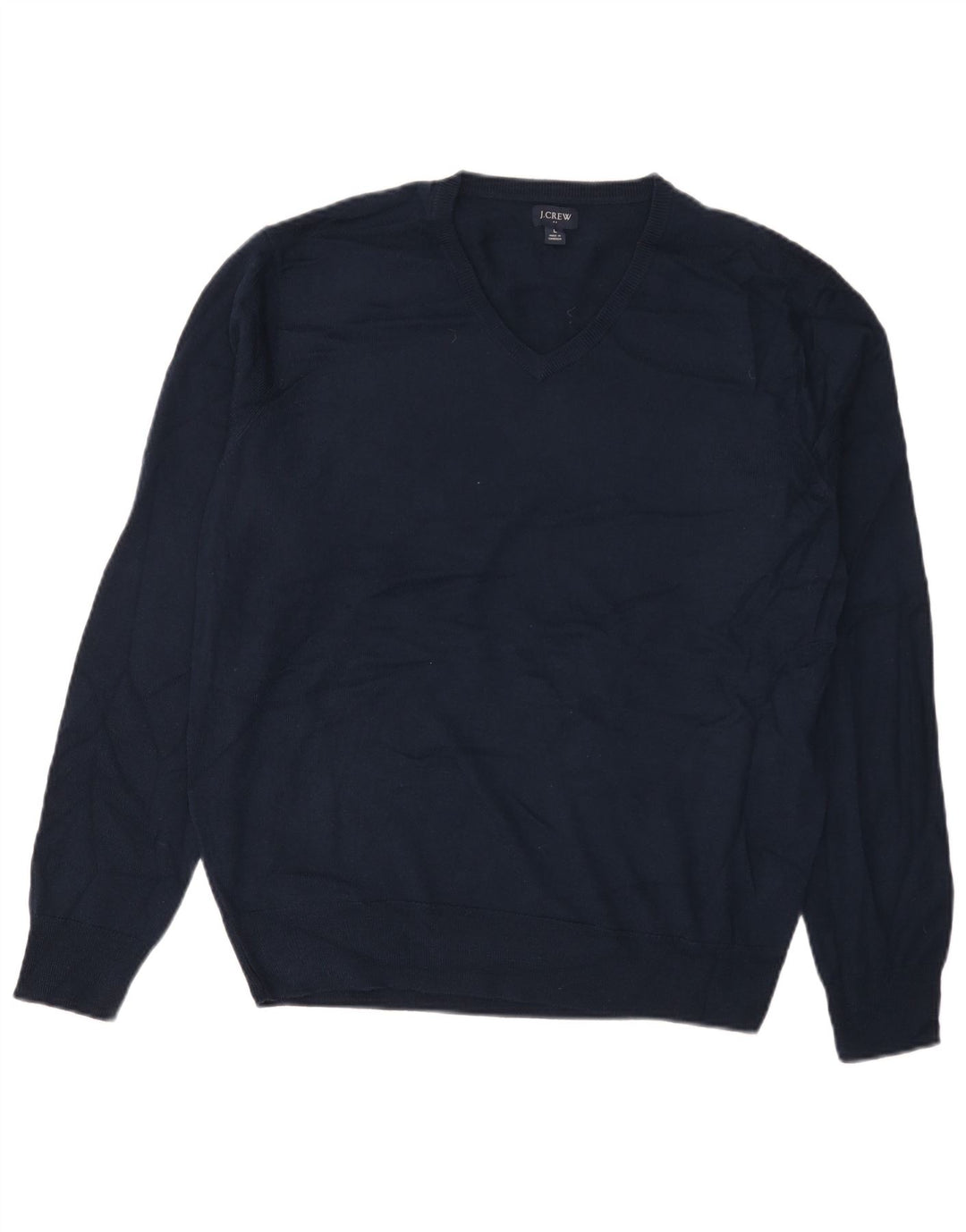 Męski sweter J. Crew z dekoltem w kształcie litery V, duży, granatowy, akrylowy
