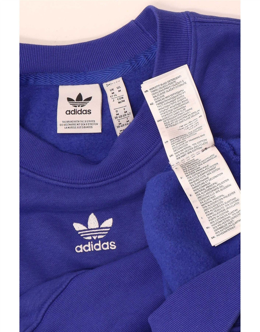 Damska bluza oversize Adidas, UK 12/14, średnia niebieska bawełna
