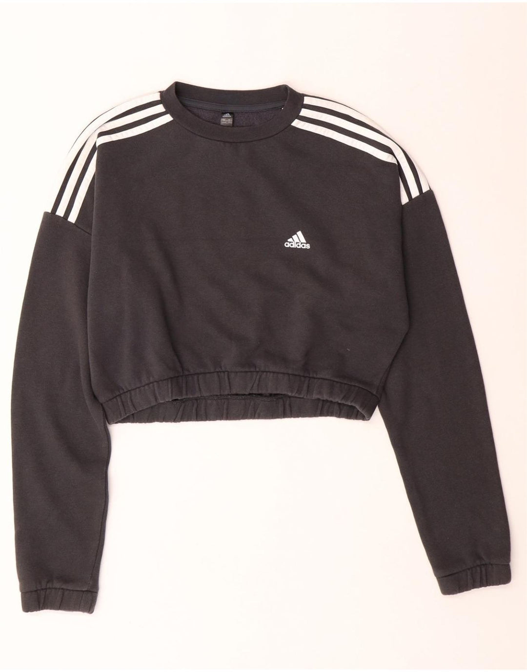 Damski sweter oversize ADIDAS Crop UK 8/10, mały, szary, bawełniany