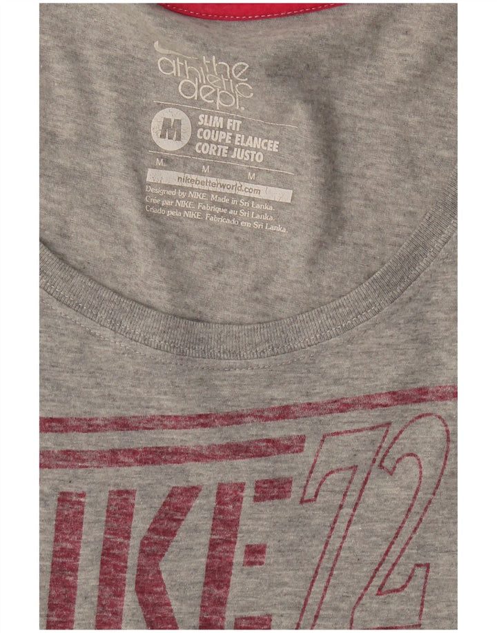 Damski T-shirt NIKE Slim Fit z grafiką Top UK 12 Średnioszary nakrapiany