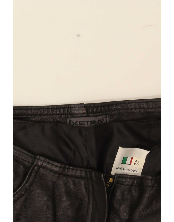 Damskie spodnie skórzane Bootcut XETRA IT 42 Medium W28 L32 Czarne