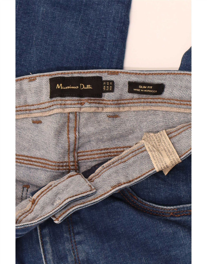 Massimo Dutti Męskie jeansy slim EU 40 Medium W31 L30 Niebieskie bawełniane