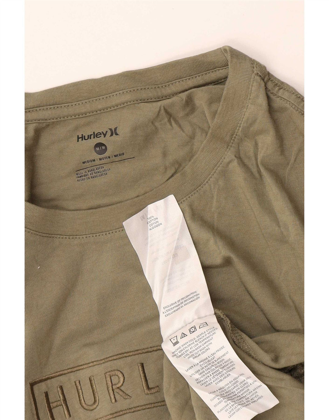 Męski T-shirt z grafiką Hurley, bawełniany kolor khaki
