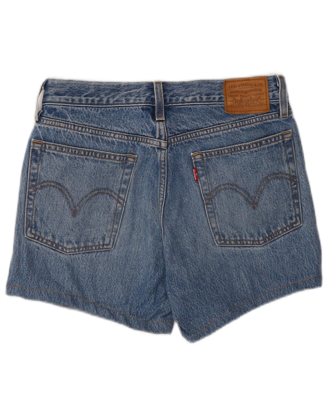 Damskie spodenki jeansowe Levi's na koturnie W26, małe, niebieskie, bawełniane