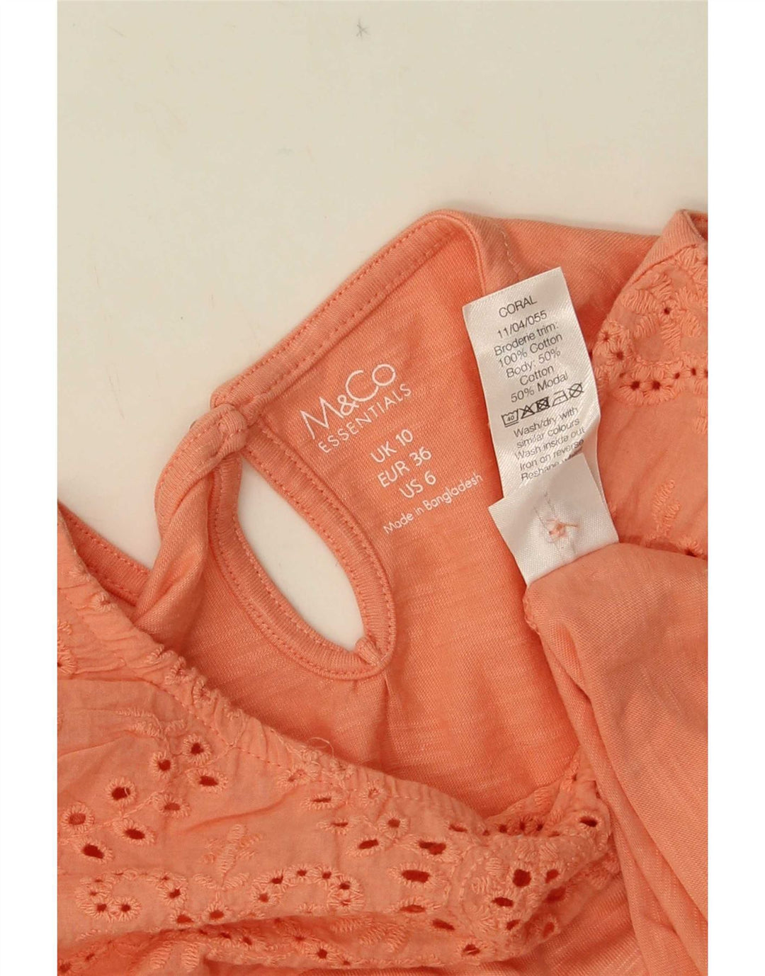 Top damski M&Co z kamizelką UK 10, mały, różowy, bawełniany