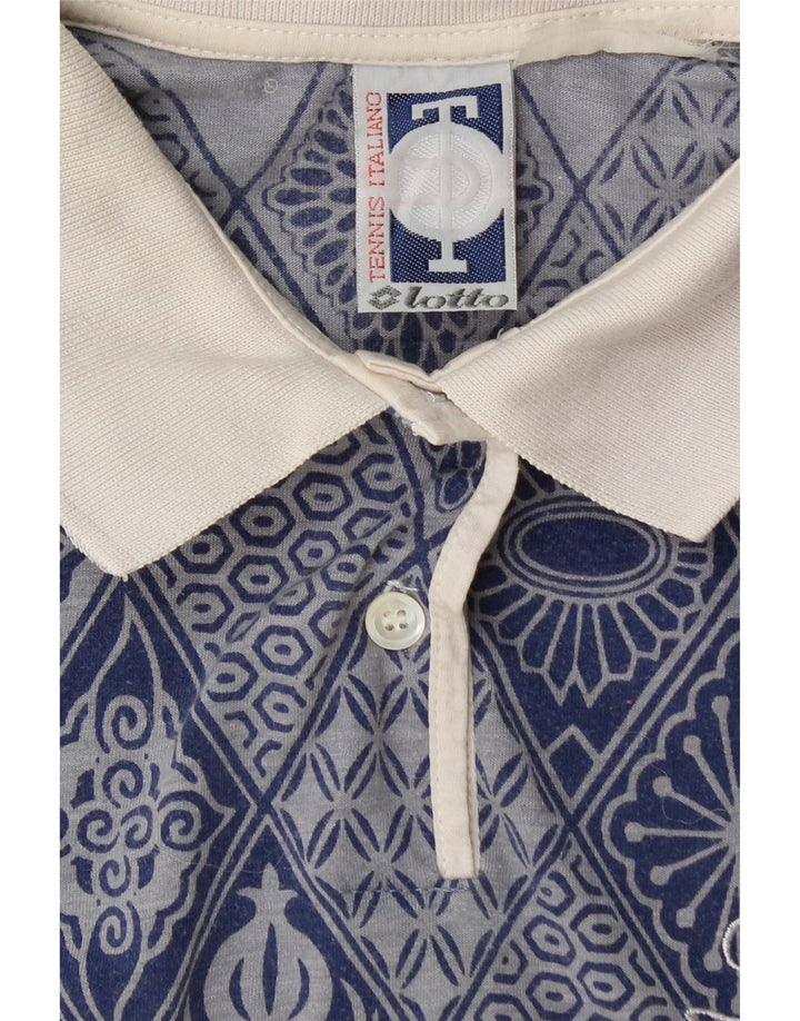 Damska koszulka polo bez rękawów LOTTO UK 12, średnio niebieska, geometryczna