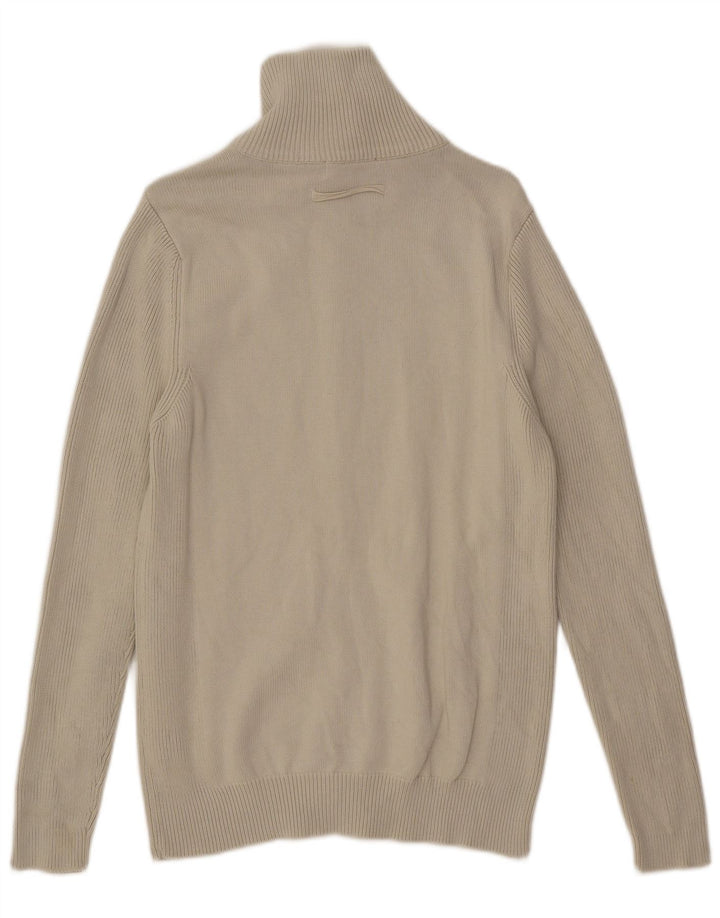Męski sweter rozpinany Zara XL w kolorze złamanej bieli, bawełniany