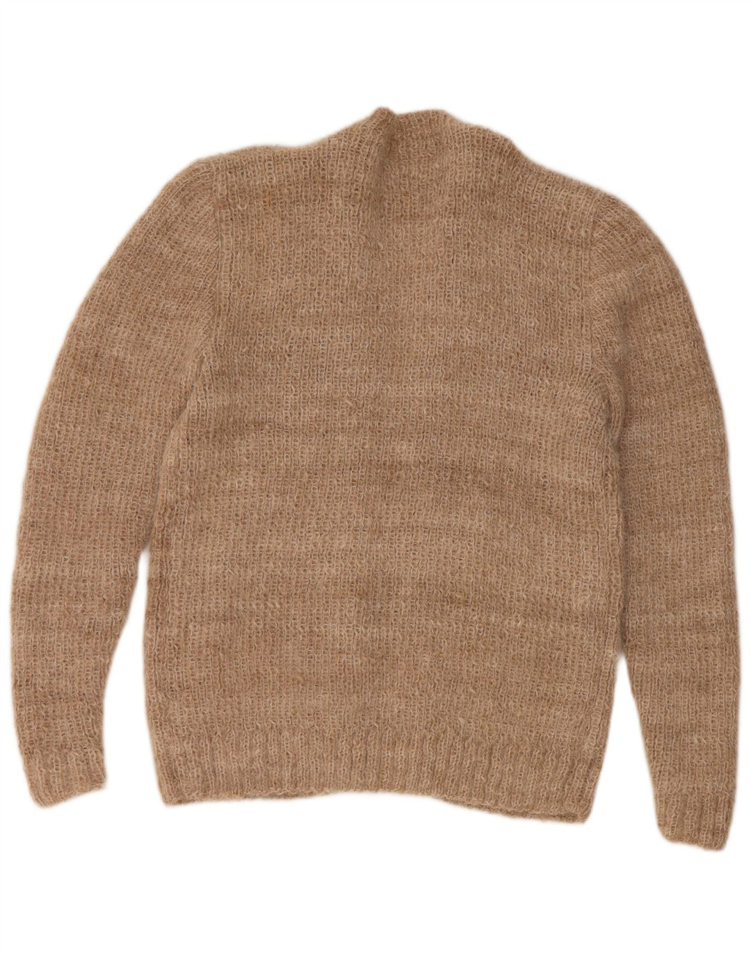 Sweter damski VINTAGE z otwartym kardiganem UK 14, duży, beżowy