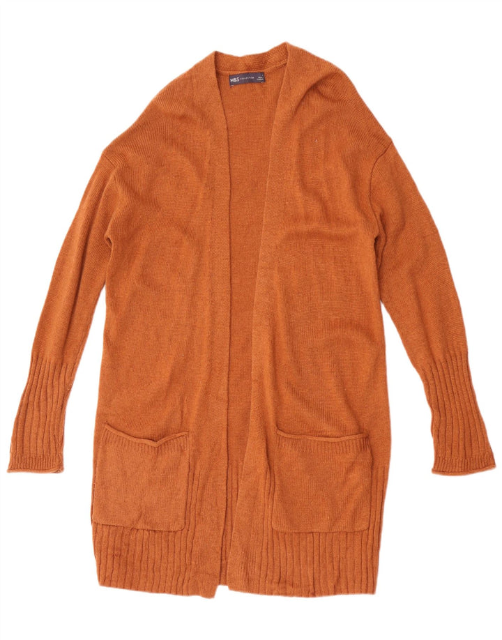 Marks & Spencer Damski sweter rozpinany o długim kroju, UK 14, średni brąz