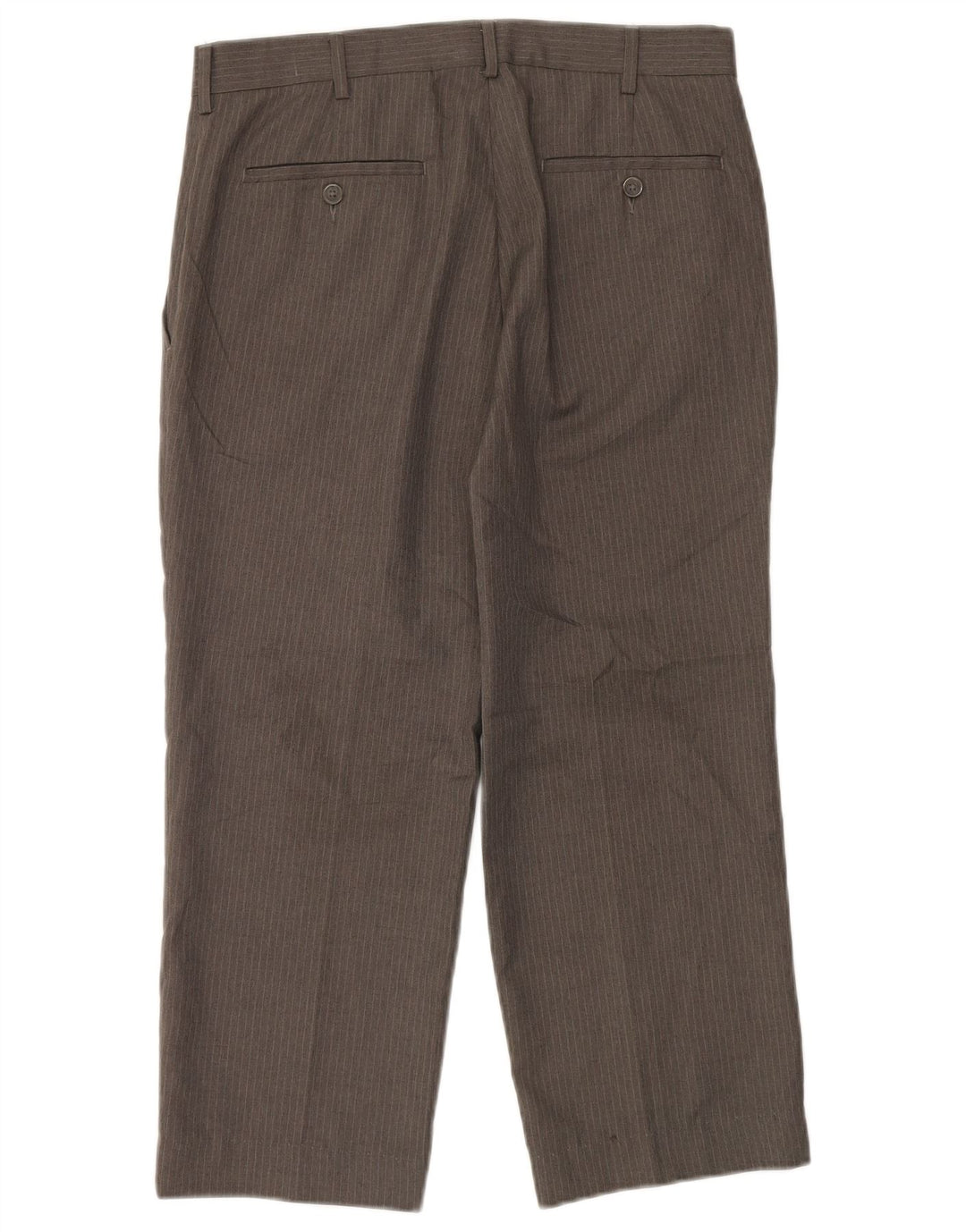 Męskie proste, przycięte spodnie Farah W32 L24 Szary poliester w prążki