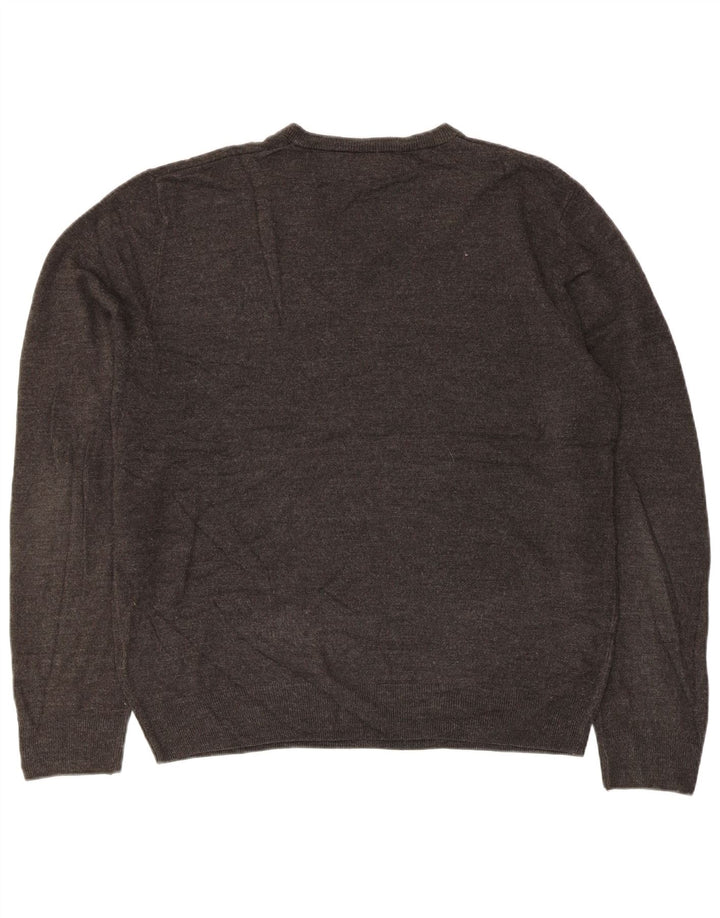 Marks & Spencer Męski sweter z dekoltem w kształcie litery V, XL, szary, akrylowy