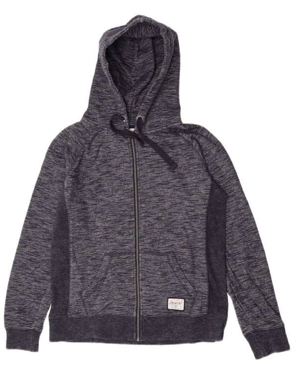 Damski sweter z kapturem i zamkiem w kształcie zwierząt UK 12 Średni granatowy, bawełniany nakrapiany