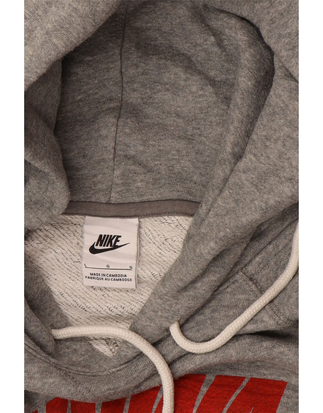 Męski sweter z kapturem Nike z grafiką, duży, szary, bawełniany