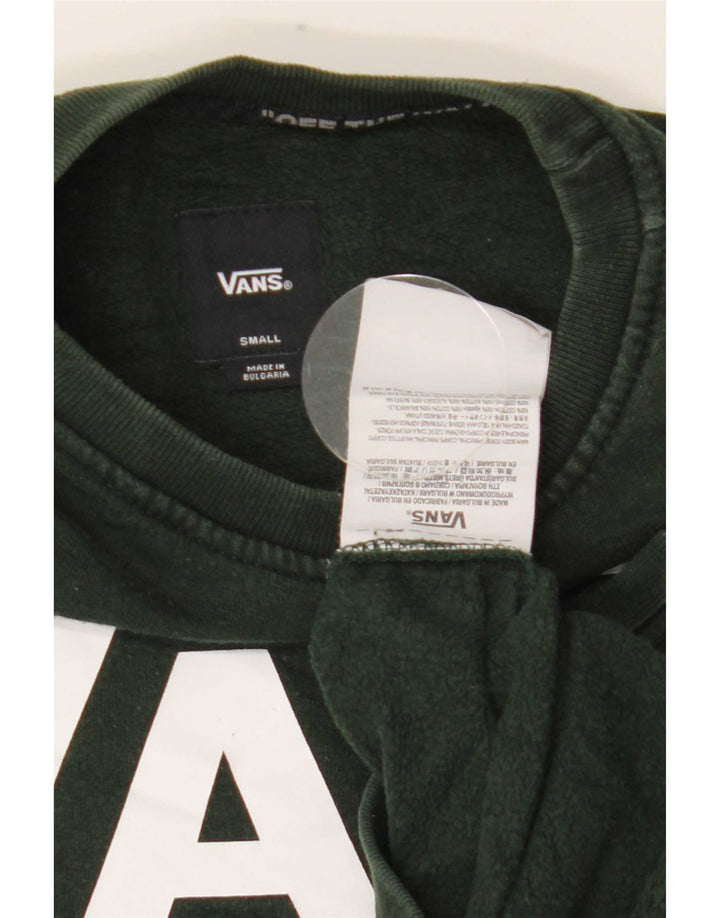 Męski sweter z grafiką Vans, mały, zielony, bawełniany