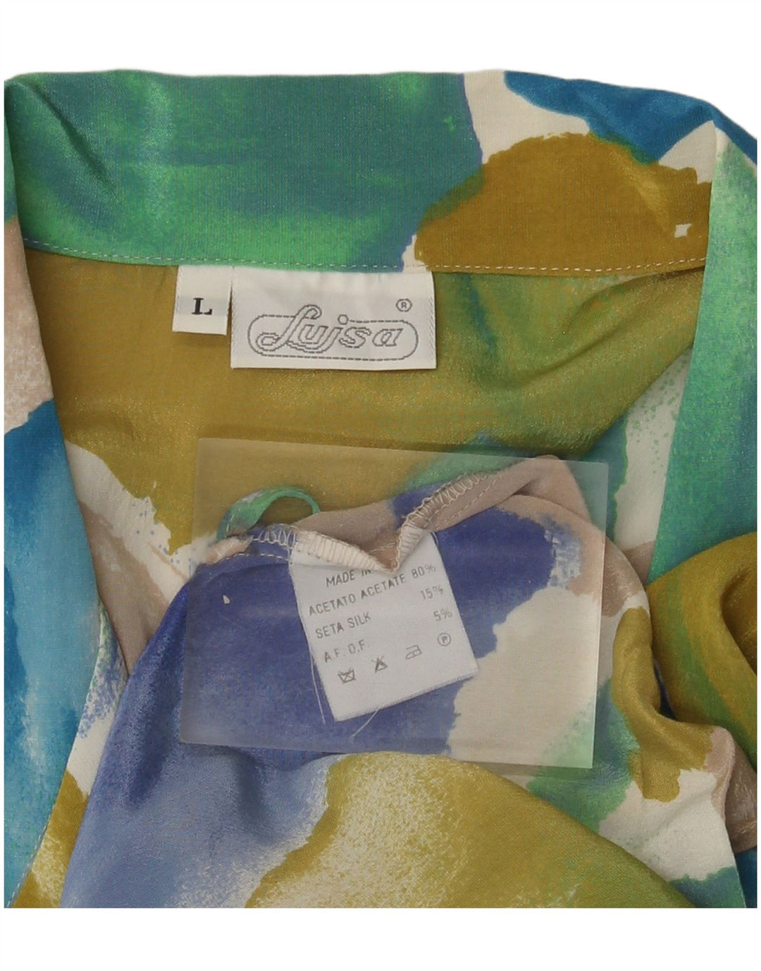 Vintage damski sweter rozpinany UK 16, duży, wielokolorowy blok kolorów