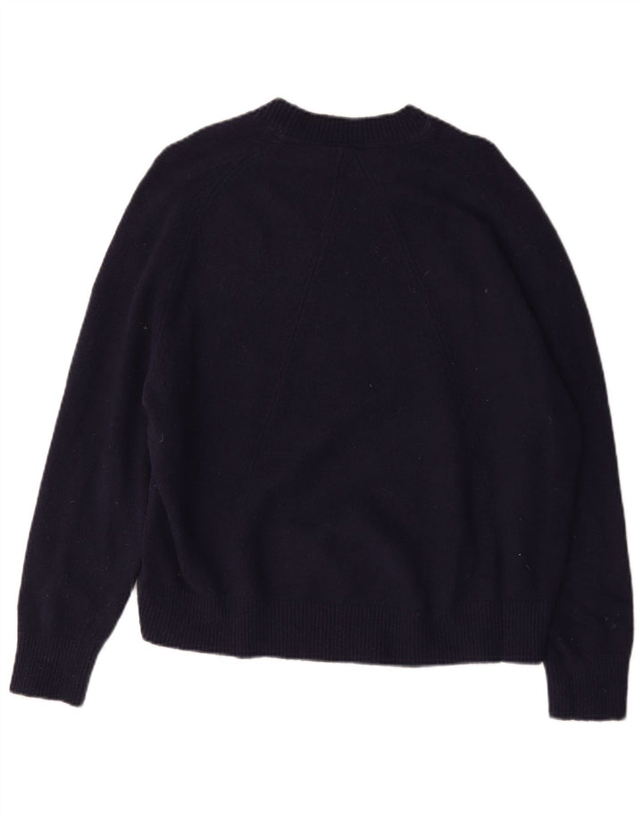 Damski sweter oversize John Lewis z okrągłym dekoltem UK 14, średni granatowy