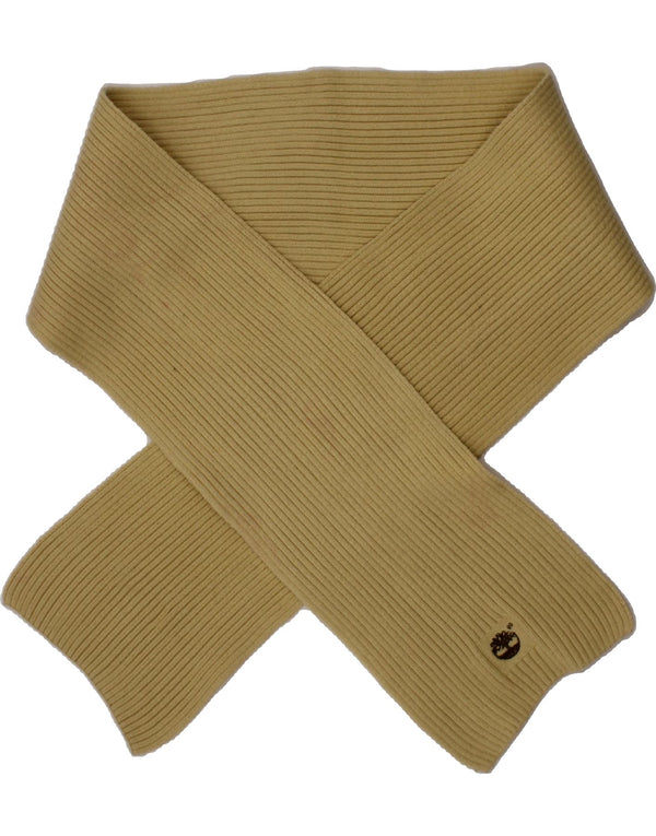 TIMBERLAND Boys Knit Rectangle Scarf One Size Beige Cotton Winter