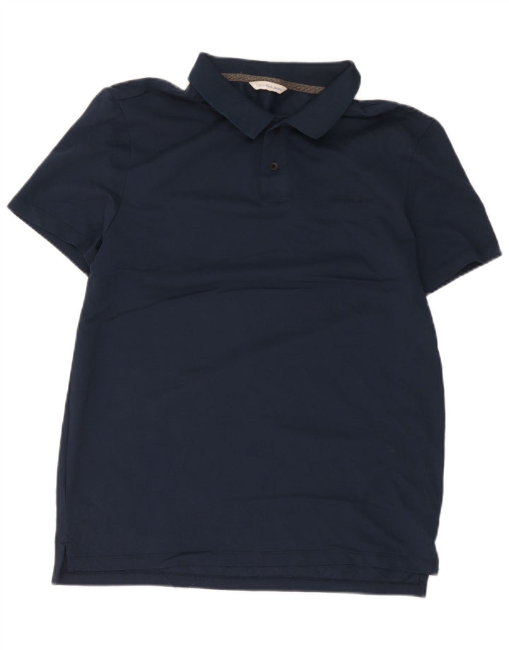 Męska koszulka polo Calvin Klein Jeans, średnia, granatowa, bawełniana