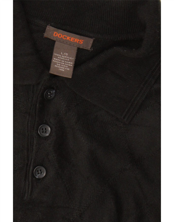 Męski sweter polo Dockers, duży, czarny, akrylowy