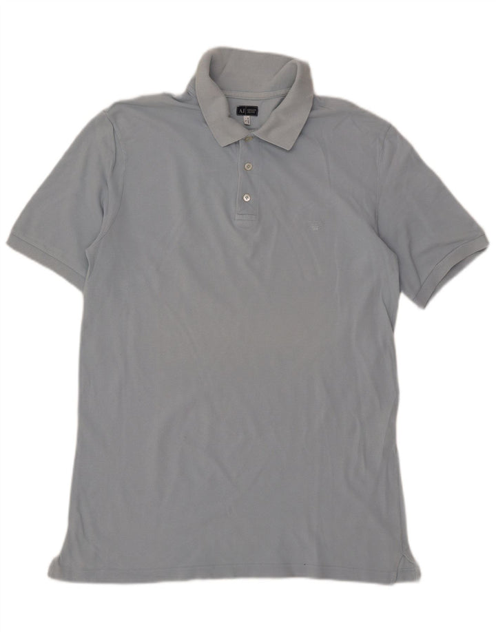 Męska koszulka polo Armani, duża, niebieska, bawełniana