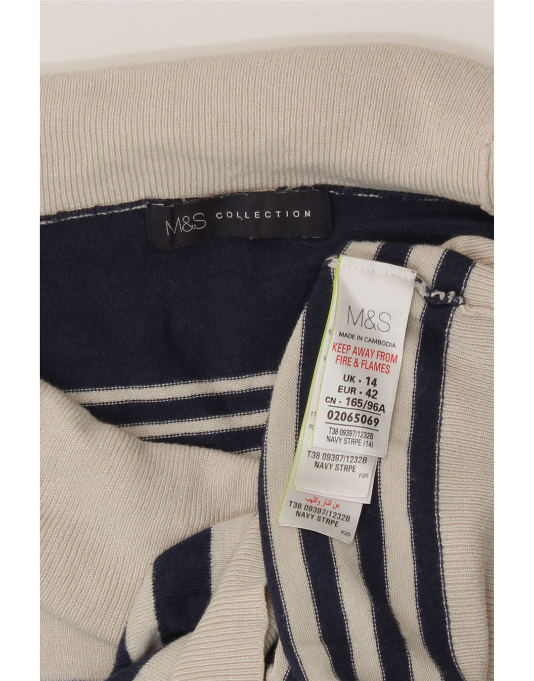 Marks & Spencer Damski sweter z golfem UK 14, duży, granatowy