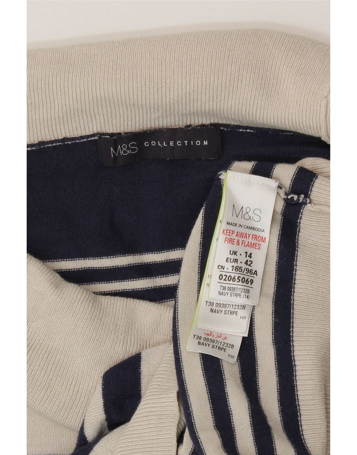Marks & Spencer Damski sweter z golfem UK 14, duży, granatowy