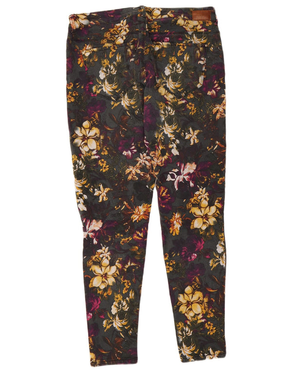 Damskie jeansy skinny Zara EU 44 XL W34 L27 Wielokolorowe kwiaty
