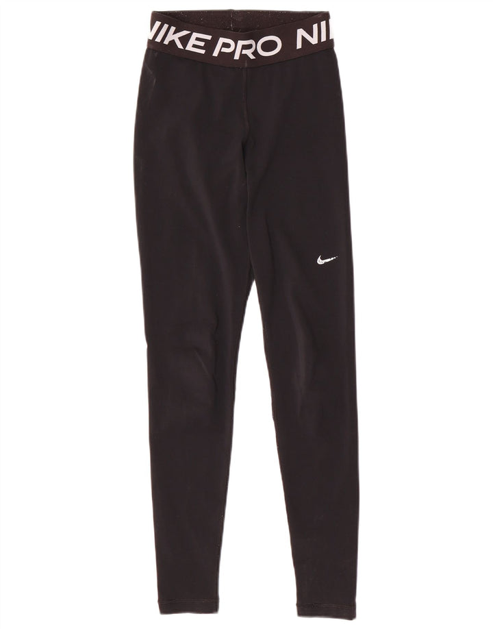 Damskie legginsy NIKE Dri Fit Graphic UK 6 XS w kolorze czarnym