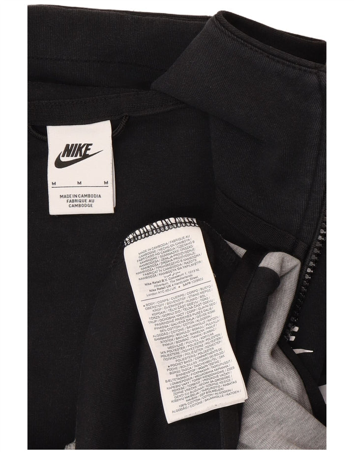Męski sweter z kapturem i zamkiem błyskawicznym Nike, bawełniany, w kolorze średniej czerni