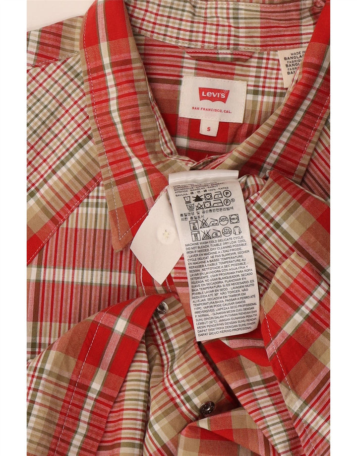 Koszula męska Levi's, mała, bawełniana w czerwoną kratę