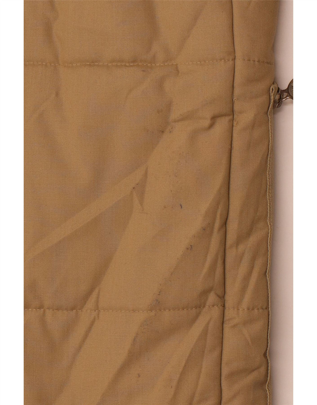 Vintage męski płaszcz ocieplany UK 36 mały beżowy poliester