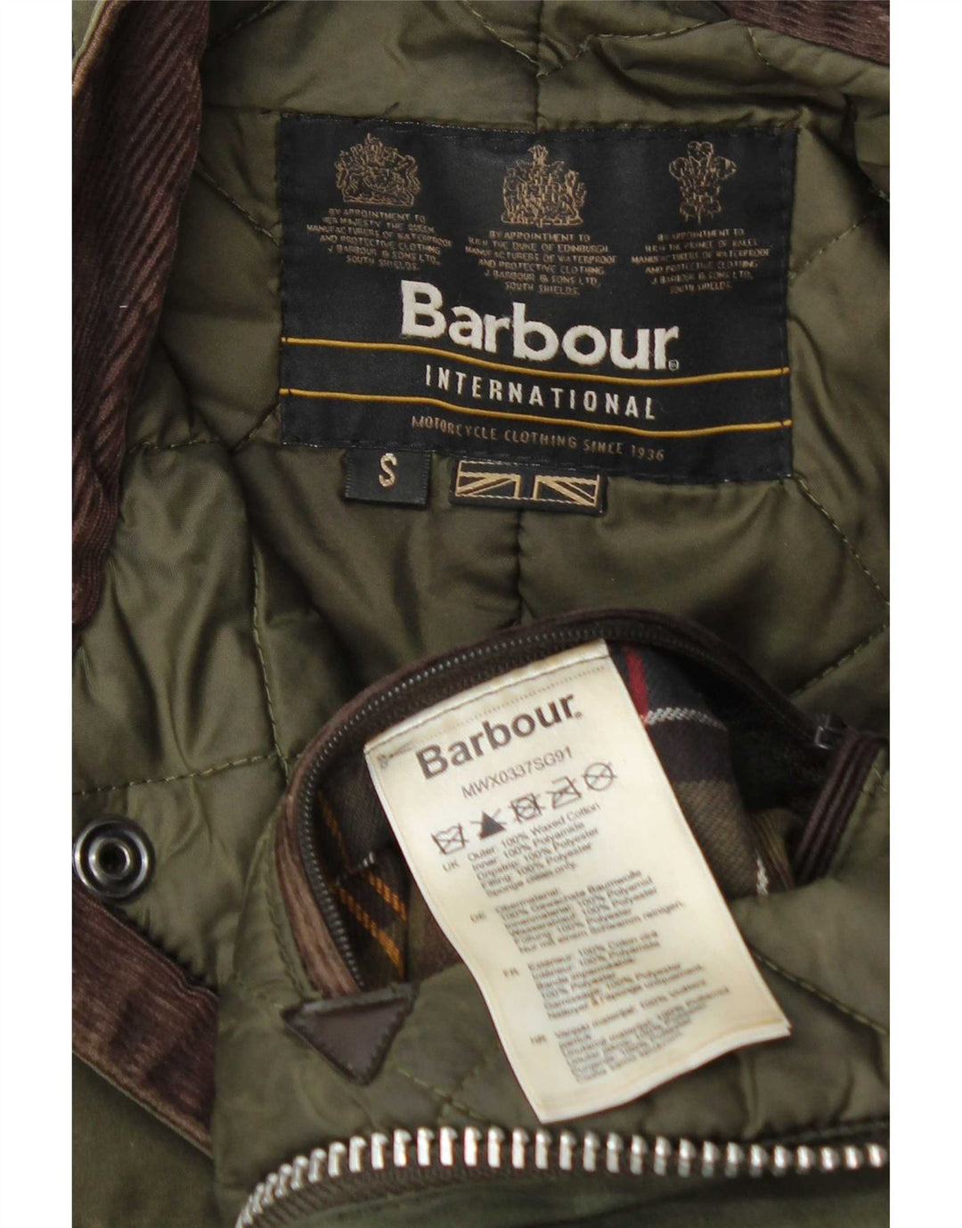 Męska kurtka z woskowanej bawełny Barbour UK 36 Small, zielona bawełna